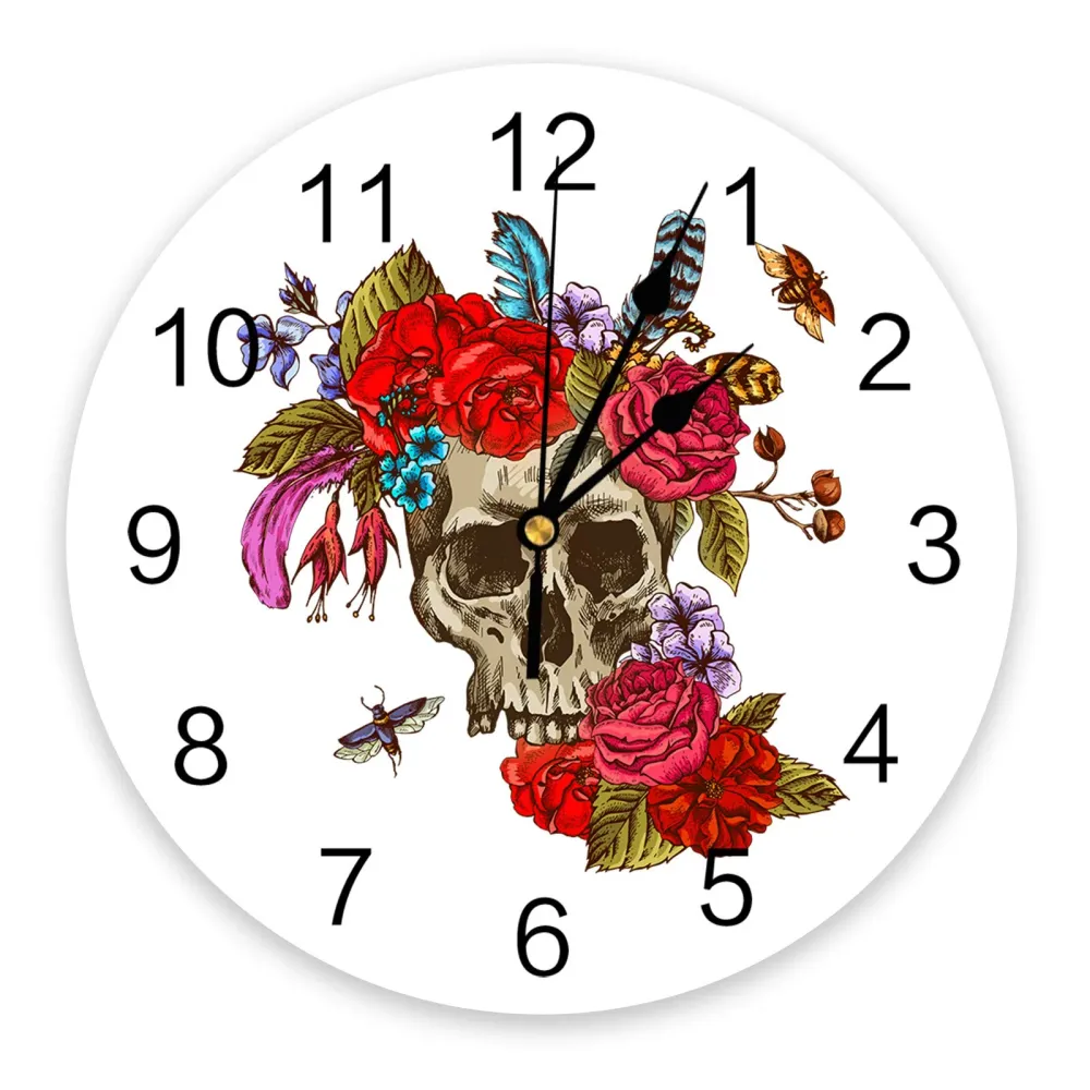 Reloj de pared motero<br> Cráneo mórbido Antre du Motard