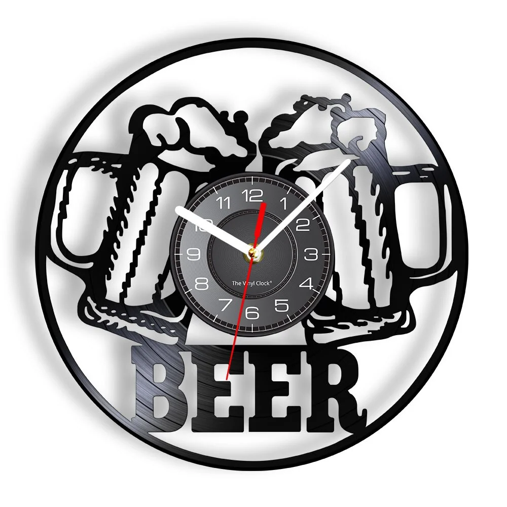 Reloj de pared motero Dúo de jarras de cerveza Antre du Motard