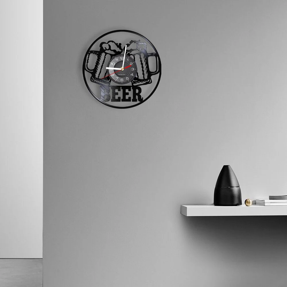 Reloj de pared motero Dúo de jarras de cerveza Antre du Motard