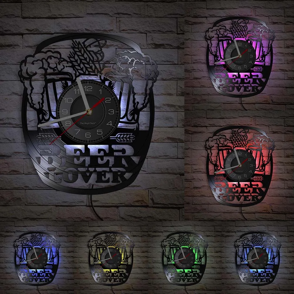 Reloj de pared motero<br> Ventilador de cerveza (LED) Antre du Motard