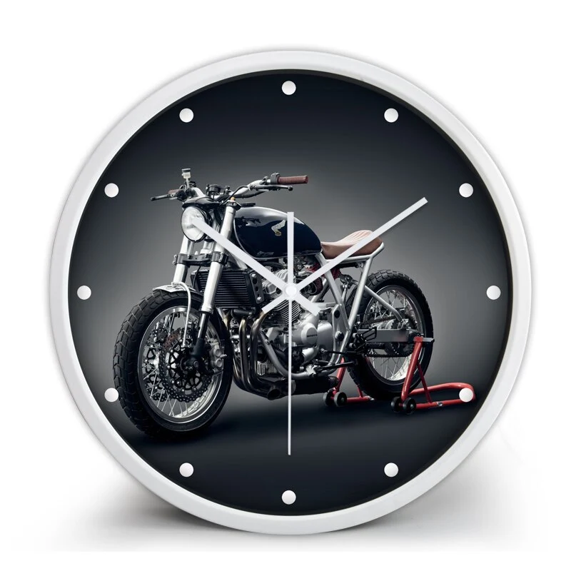 Reloj de pared de motocicleta corredor del café Antre du Motard