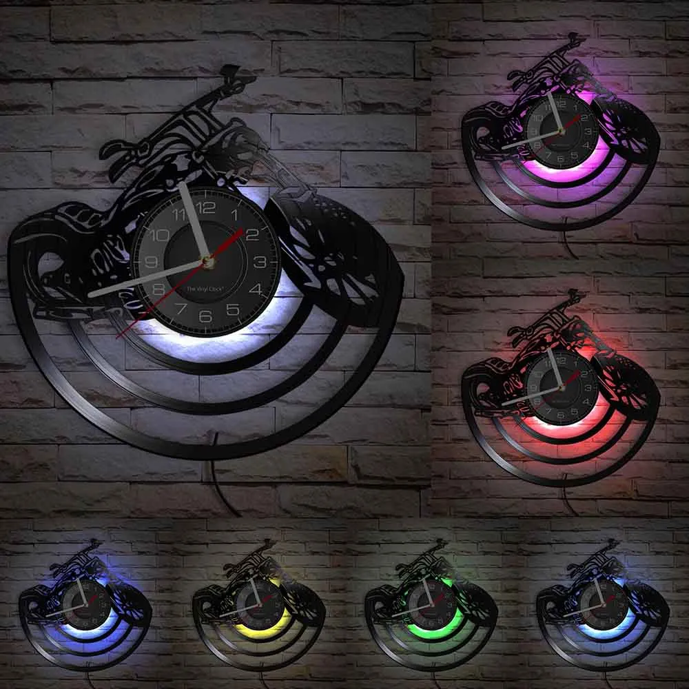 Reloj de pared de motocicleta<br> Cubriendo inflamado Antre du Motard