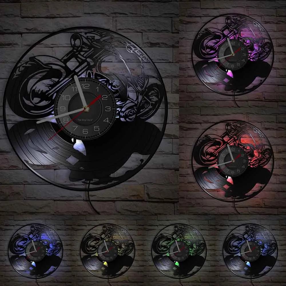 Reloj de pared de motocicleta<br> Diseño de helicóptero (LED) Antre du Motard