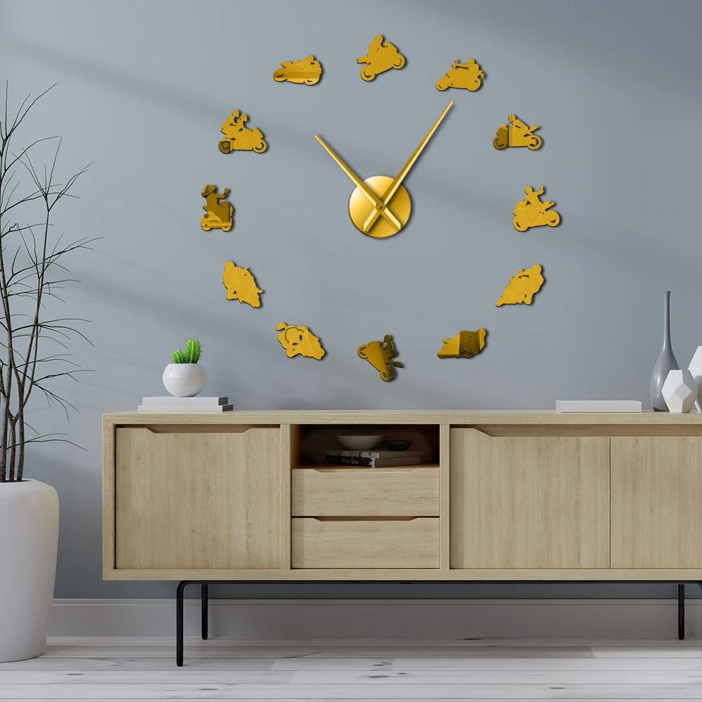 Reloj de pared de motocicleta Figuras de 360° Antre du Motard