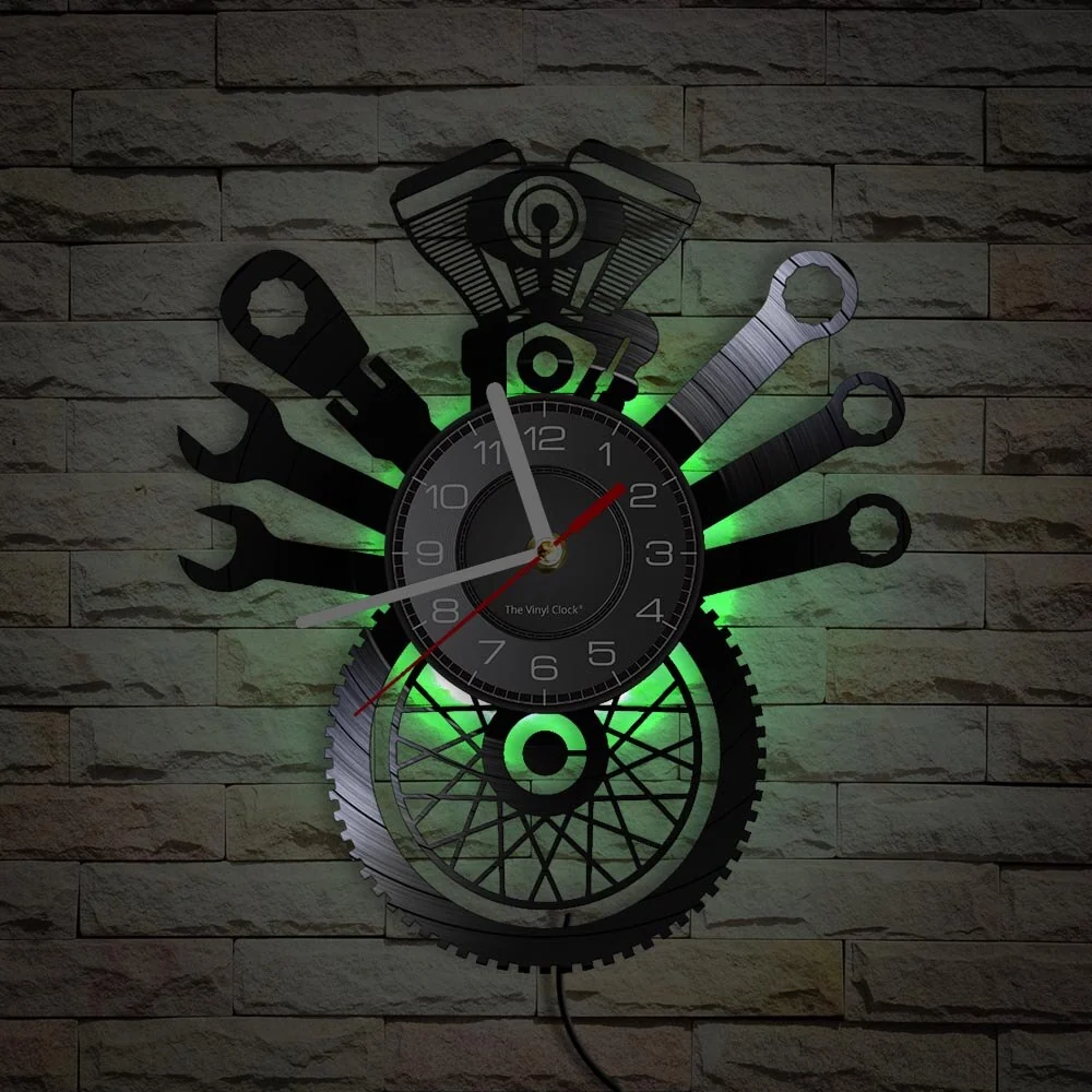 Reloj de pared de motocicleta Herramientas para moteros (LED) Antre du Motard