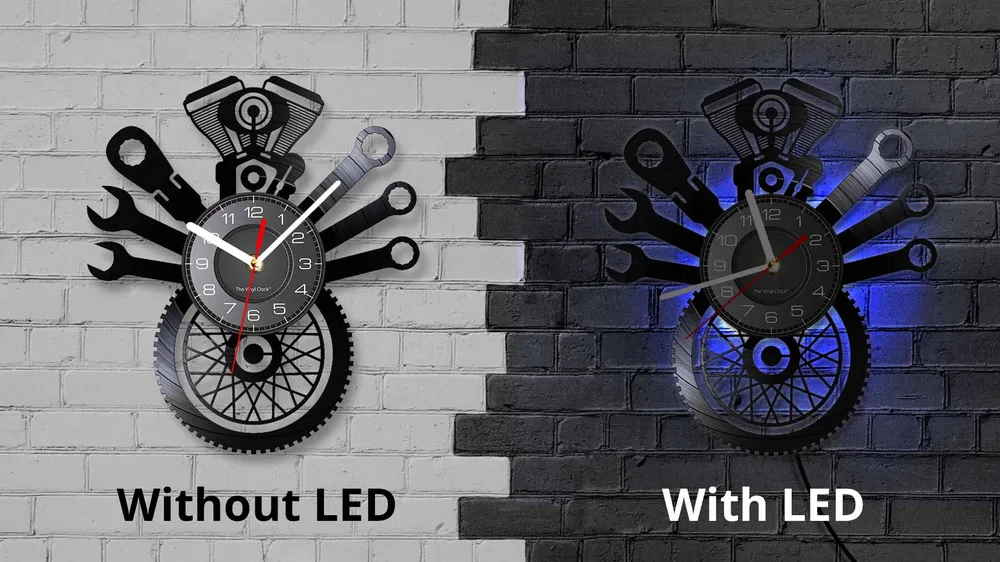 Reloj de pared de motocicleta Herramientas para moteros (LED) Antre du Motard