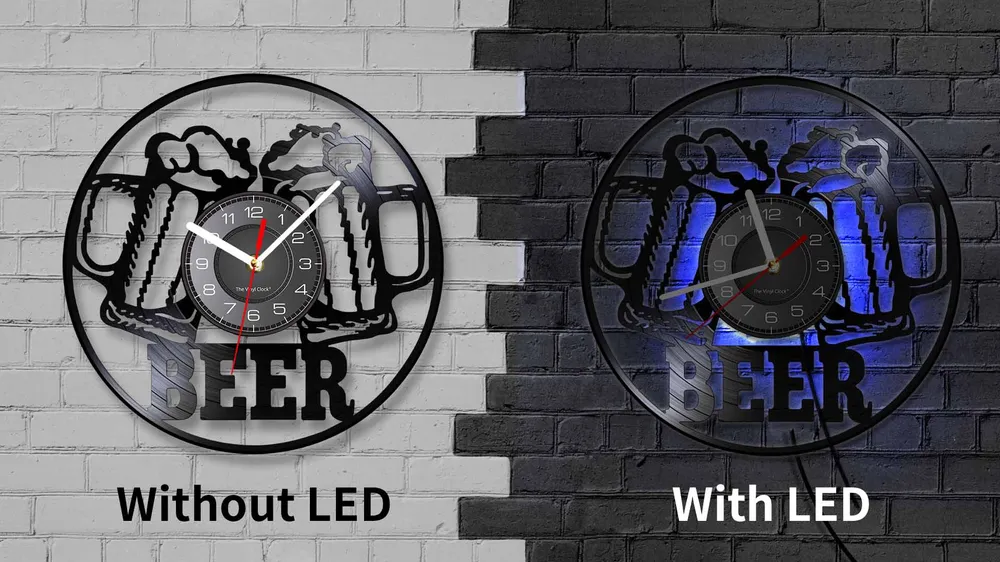 Reloj de pared de motocicleta Jarra de cerveza (LED) Antre du Motard