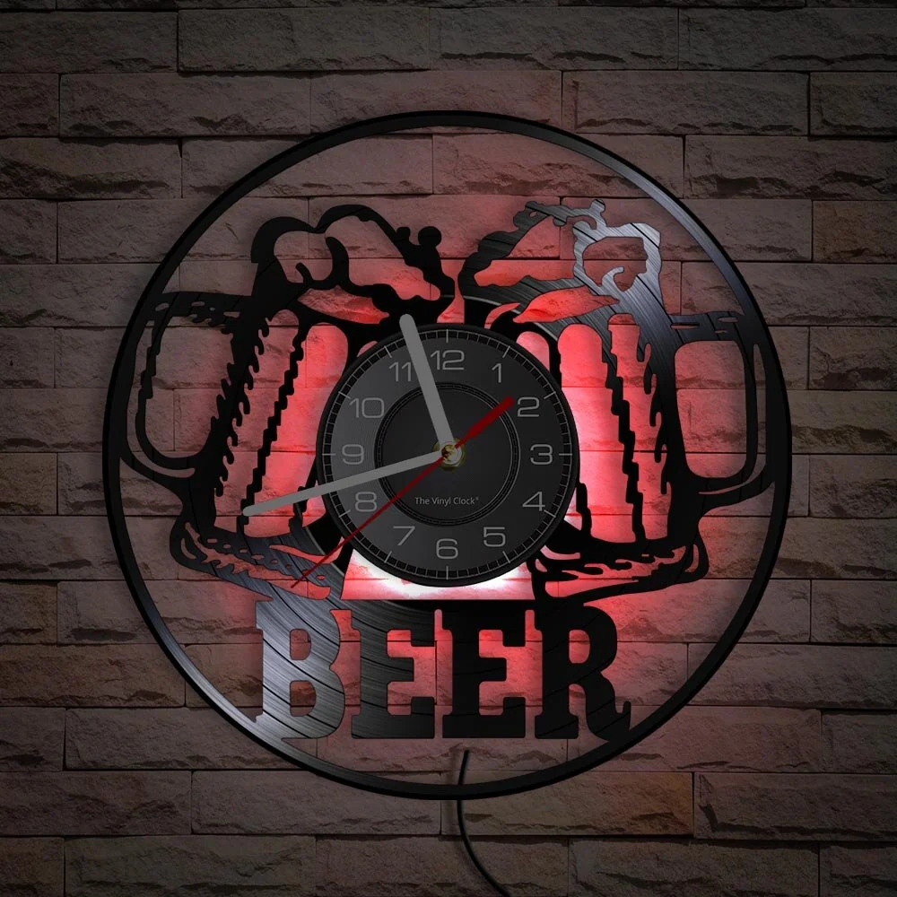 Reloj de pared de motocicleta Jarra de cerveza (LED) Antre du Motard