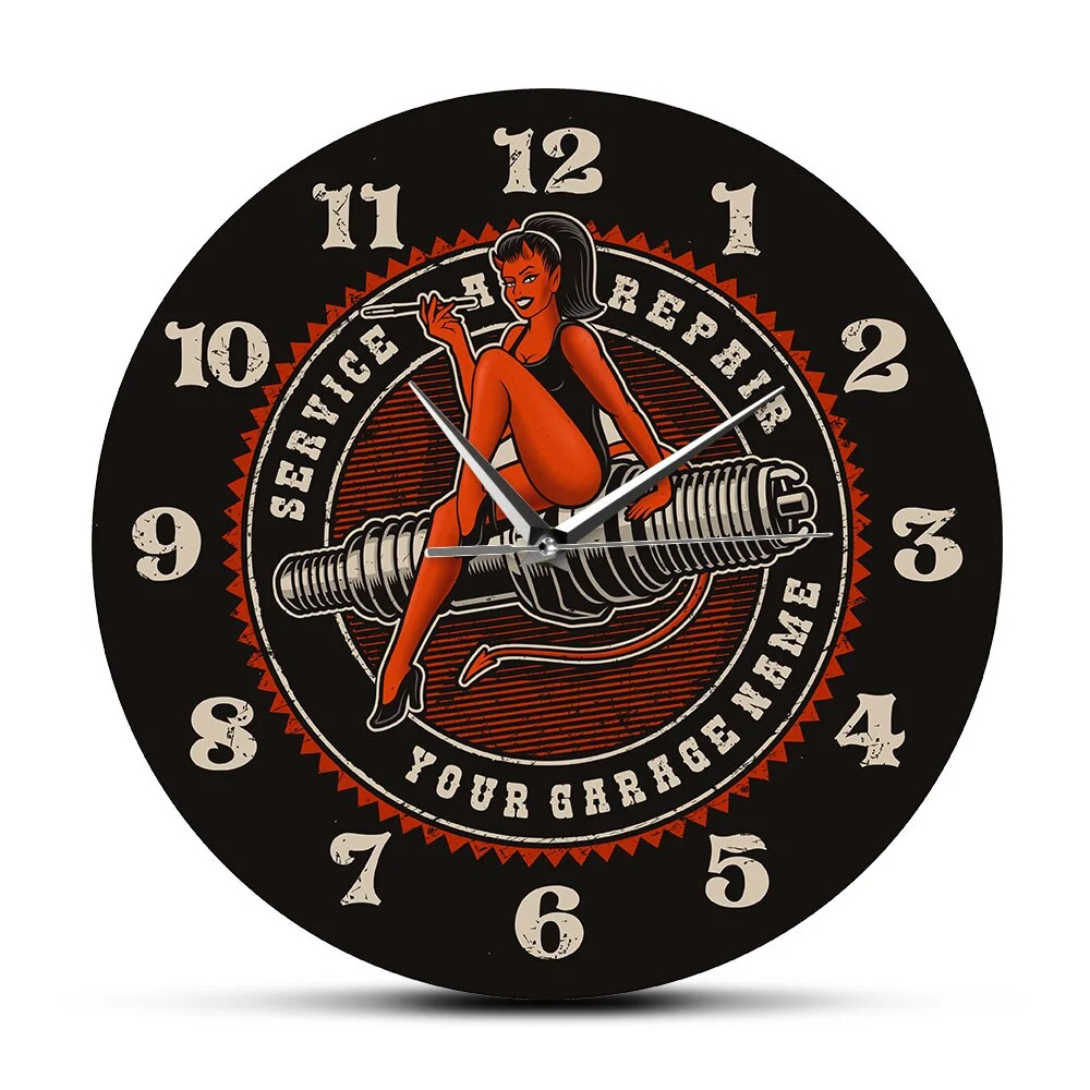 Reloj de pared de motocicleta Mujer o diablo Antre du Motard