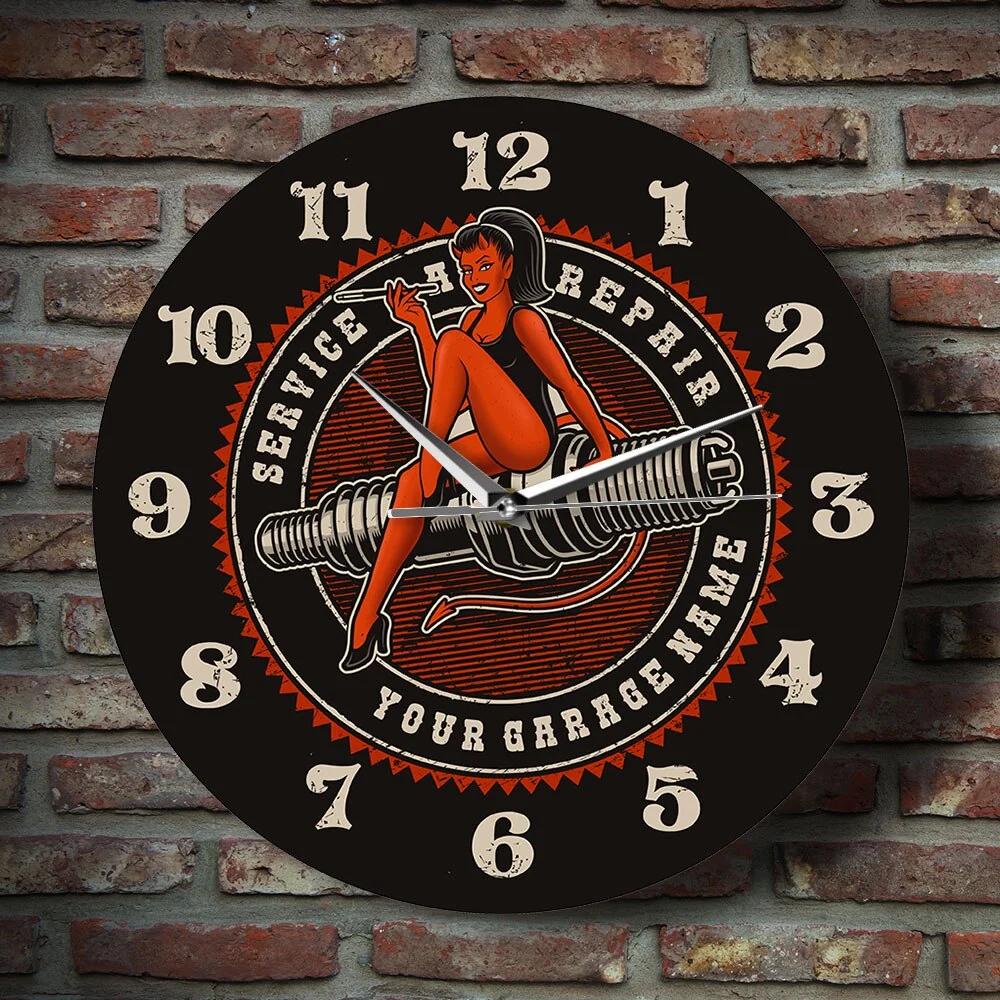 Reloj de pared de motocicleta Mujer o diablo Antre du Motard