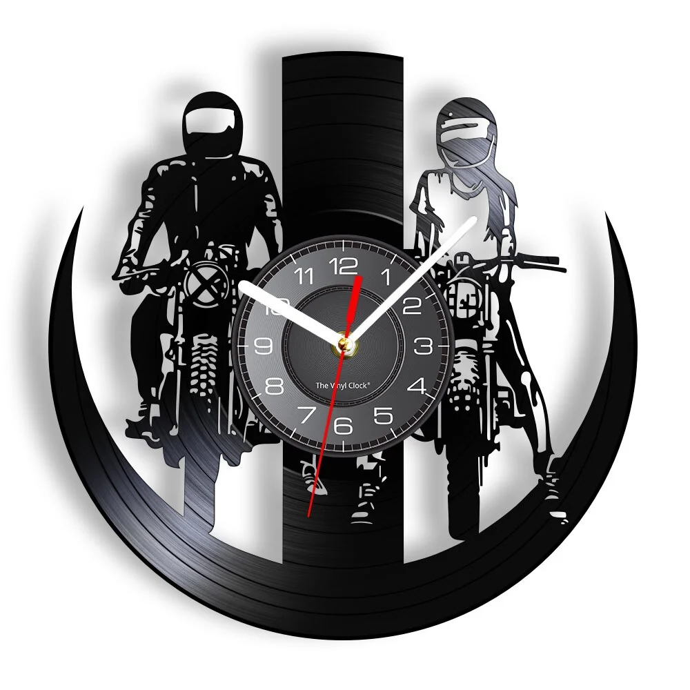 Reloj de pared de motocicleta<br> Paseo en pareja Antre du Motard
