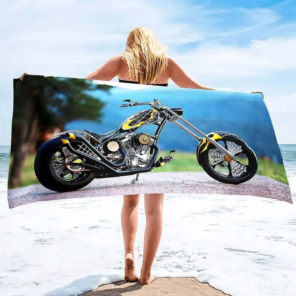 Toalla de playa de motocicleta Helicóptero Antre du Motard