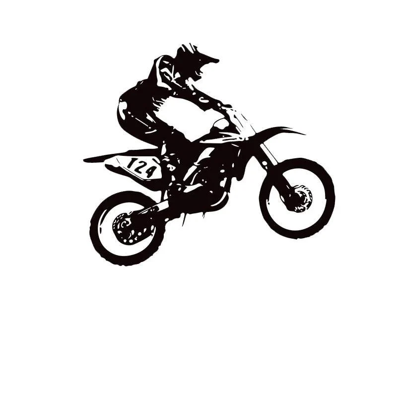 Vinilo decorativo cruz moto<br> En blanco y negro Antre du Motard