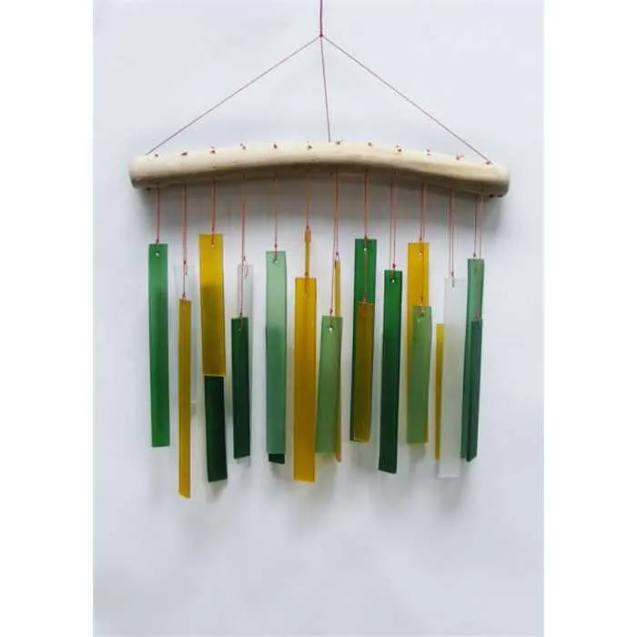 CARILLÓN DE VIENTO DE CRISTAL ORTHOGON COLORES DEL BOSQUE 44 CM Aquigarden
