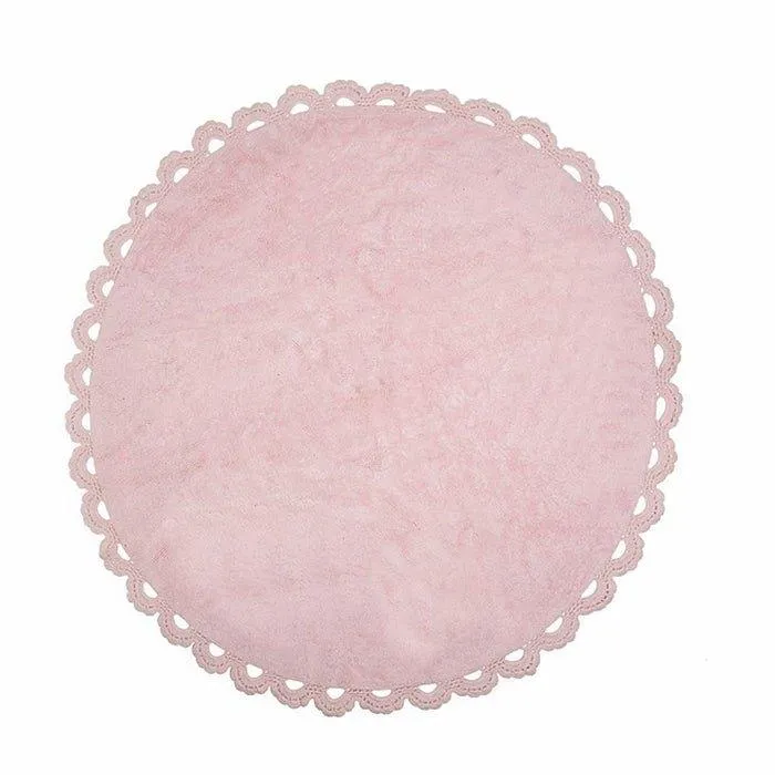 Alfombra Dormitorio Bebé Algodón 100% Lavable Channel Aratextil Rosa