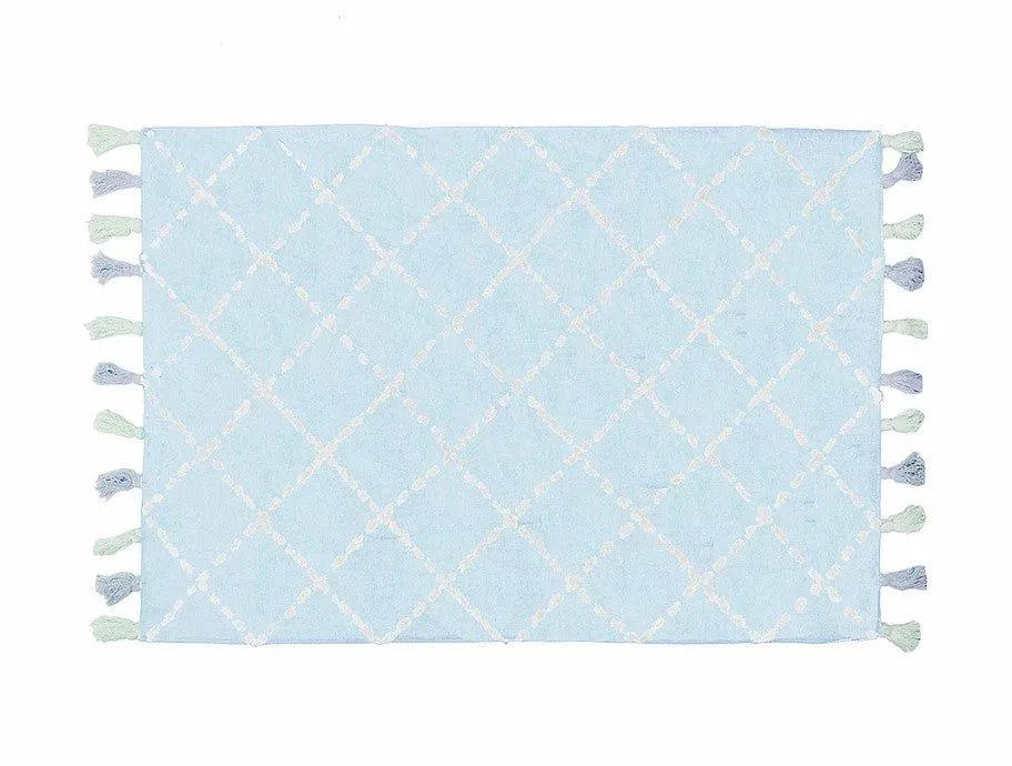 Alfombra Infantil Algodón 100% Lavable Baby Tanger Aratextil Celeste
