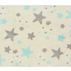 Alfombra Infantil Algodón 100% Lavable Lluvia de Estrellas Aratextil Multicolor