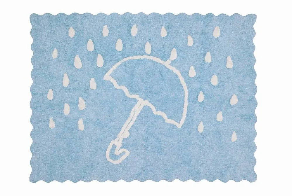 Alfombra Infantil Algodón 100% Lavable Otoño Aratextil Azul