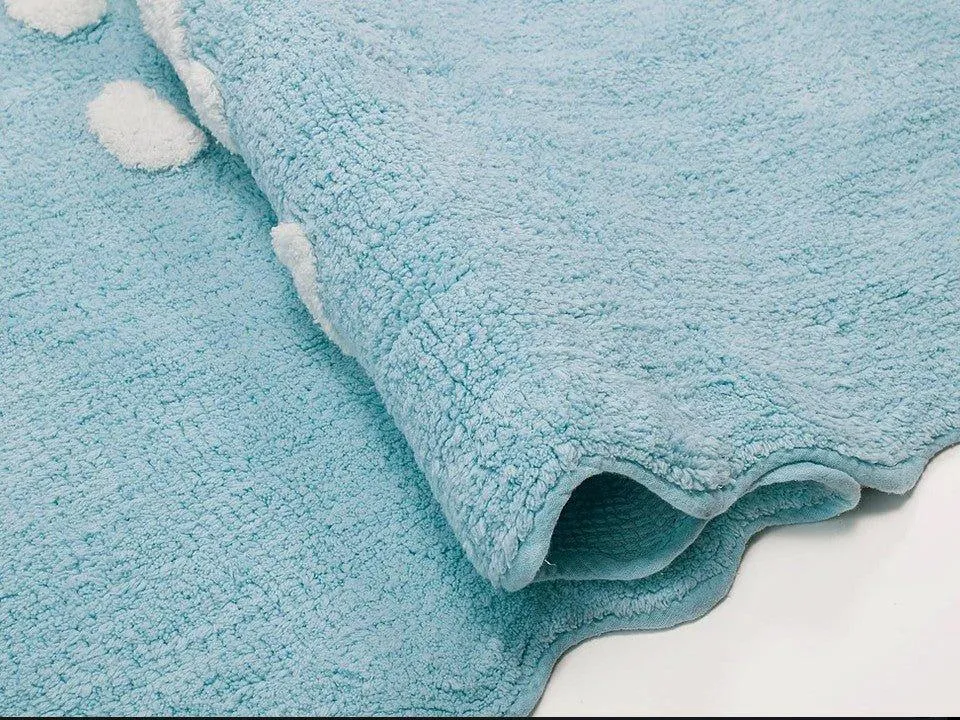 Alfombra Infantil Algodón 100% Lavable Otoño Aratextil Azul