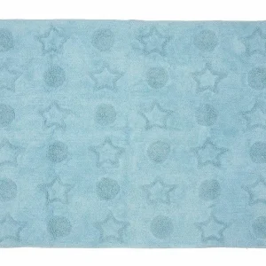 Alfombra Infantil Algodón 100% Lavable Planetas Aratextil Azul