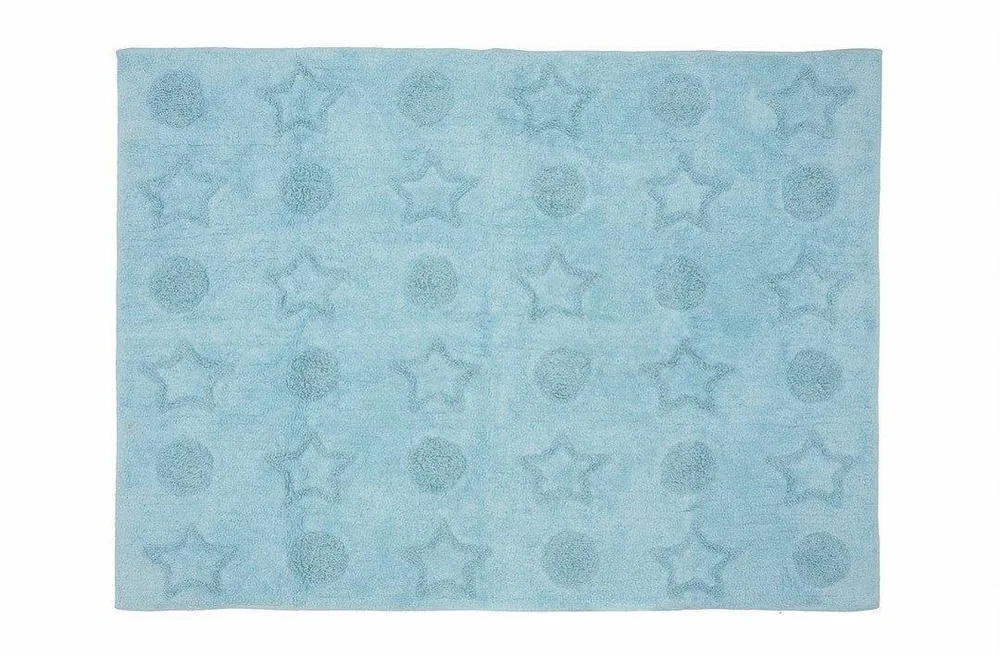 Alfombra Infantil Algodón 100% Lavable Planetas Aratextil Azul