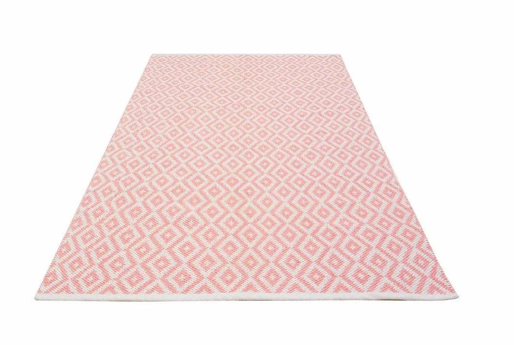 Alfombra Infantil Algodón 100% Lavable Trenzas Aratextil Rosa