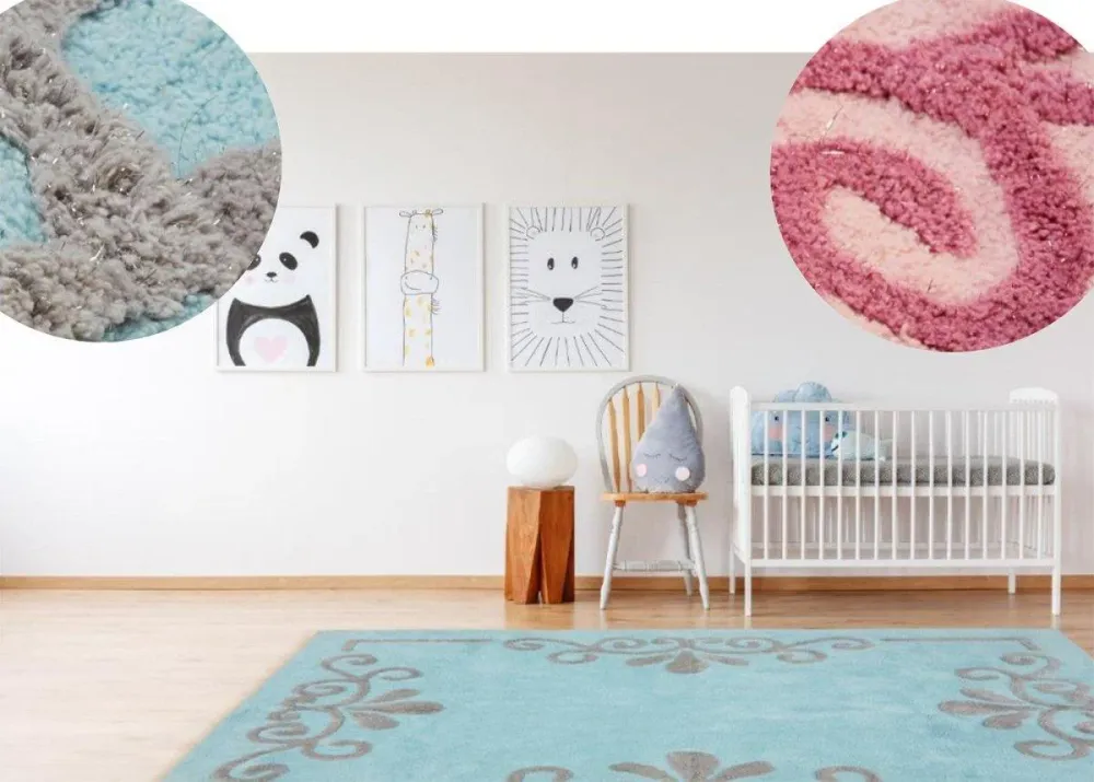 Alfombra Infantil Algodón 100% Lavable Viena Aratextil Azul
