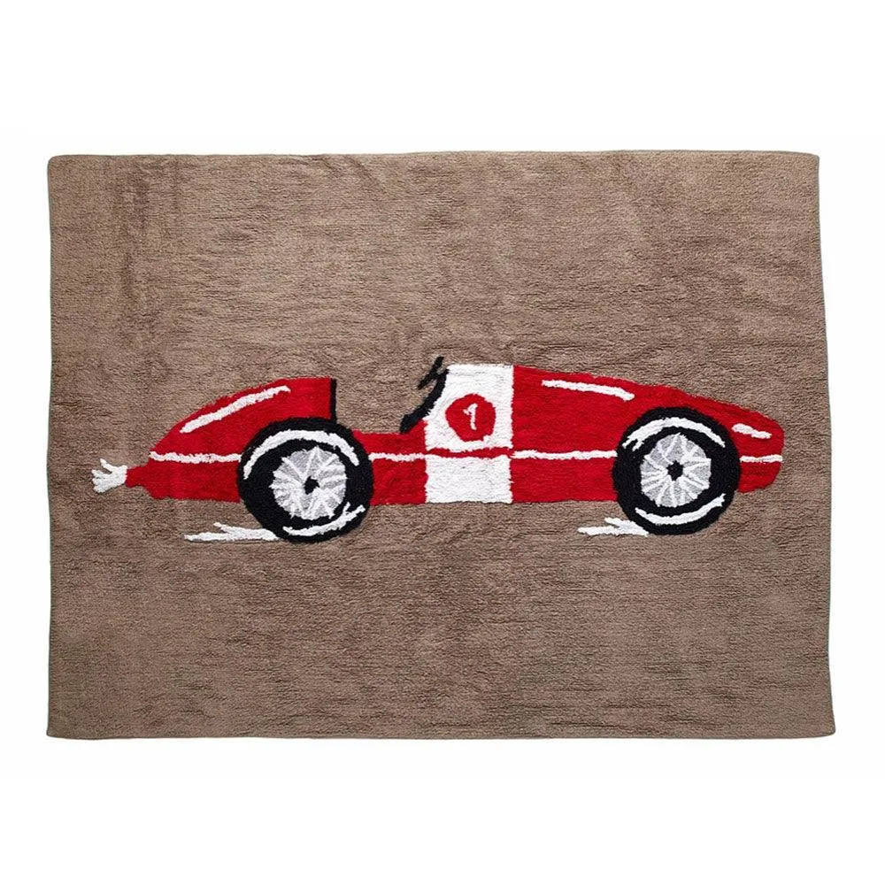 Alfombra Infantil Coche Carreras Rojo Aratextil