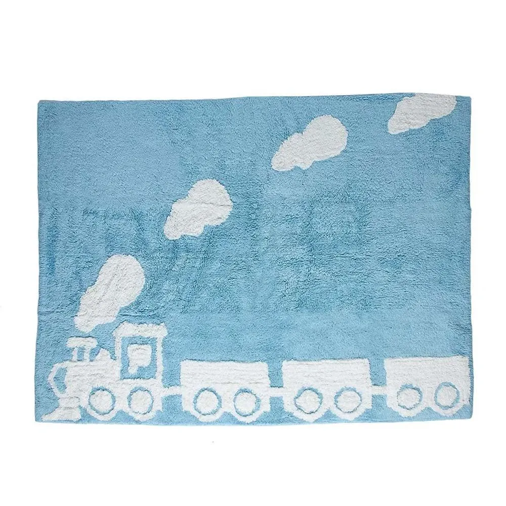 Alfombra Niños tren azul Aratextil