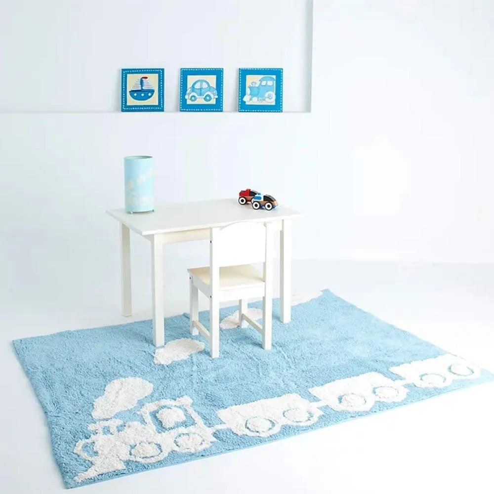 Alfombra Niños tren azul Aratextil