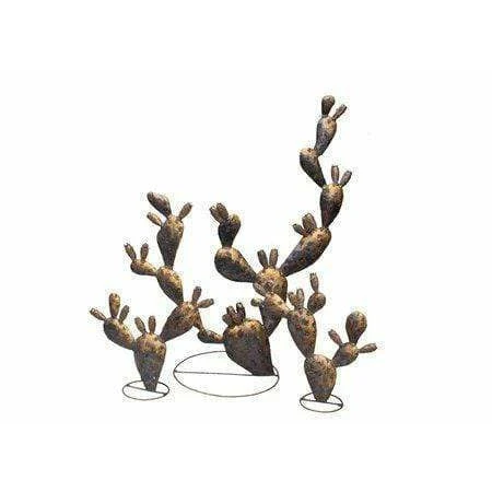 Cactus raqueta – set de 3 - Vegetal decorativo en metal reciclado Arrosoir & Persil