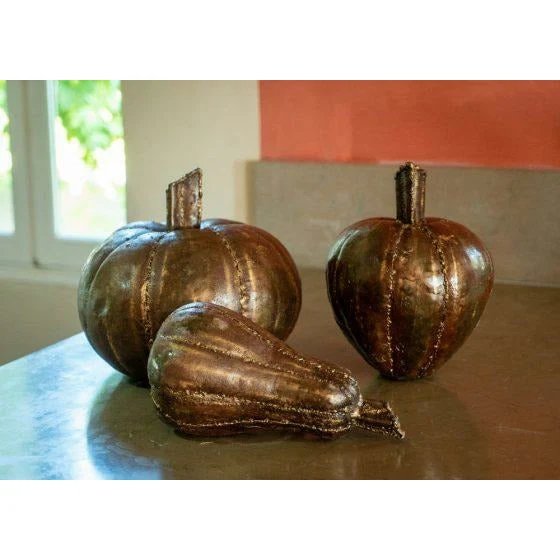 Calabaza set de 3 - Vegetal decorativo en metal reciclado Arrosoir & Persil