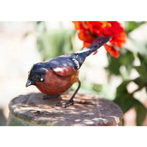 Camachuelo - Pájaro decorativo de metal reciclado Arrosoir & Persil
