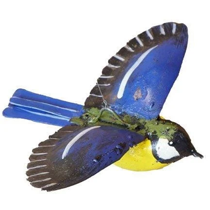 Carbonero en vuelo - Pájaro decorativo en metal reciclado Arrosoir & Persil
