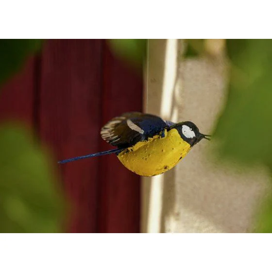Carbonero en vuelo - Pájaro decorativo en metal reciclado Arrosoir & Persil
