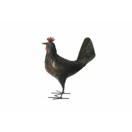 Gallina oxidada - Pájaro decorativo en metal reciclado Arrosoir & Persil