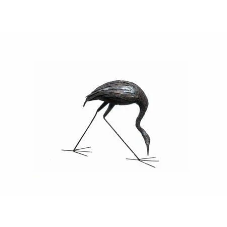 Garza cabeza abajo - Pájaro decorativo en metal reciclado Arrosoir & Persil