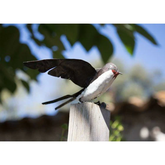 Golondrina con alas abiertas - Pájaro decorativo en metal reciclado Arrosoir & Persil