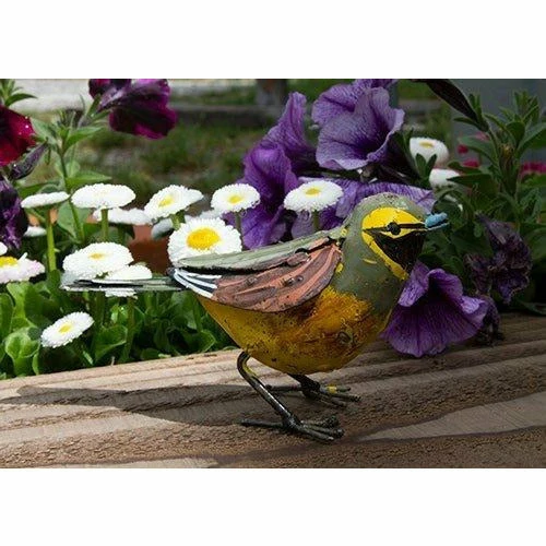 Gorrión zizi - Pájaro decorativo de metal reciclado Arrosoir & Persil