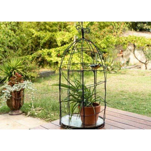 Jaula GM (con un pájaro de regalo) - Animal decorativo en metal reciclado Arrosoir & Persil