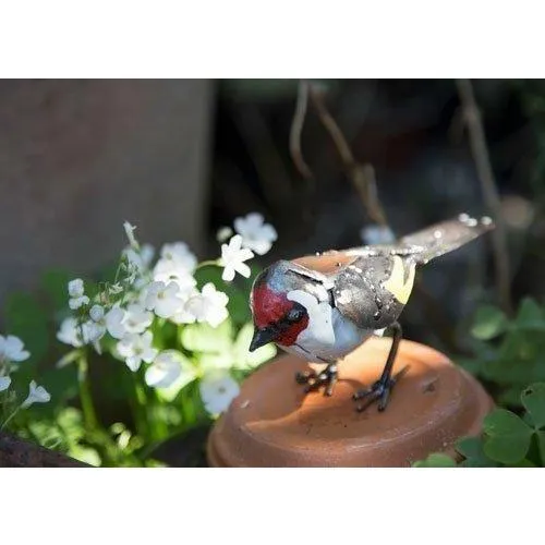 Jilguero elegante - Pájaro decorativo en metal reciclado Arrosoir & Persil