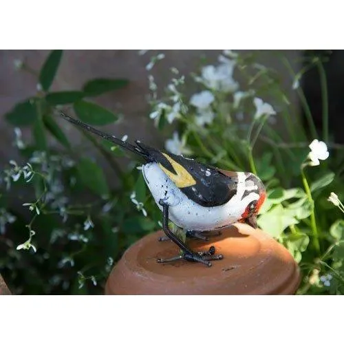 Jilguero elegante - Pájaro decorativo en metal reciclado Arrosoir & Persil