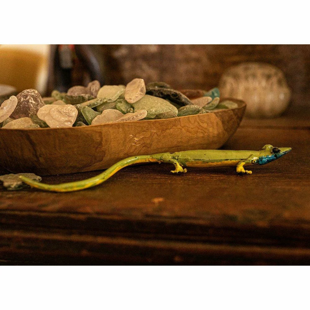 Lagarto verde - Animal decorativo en metal reciclado Arrosoir & Persil