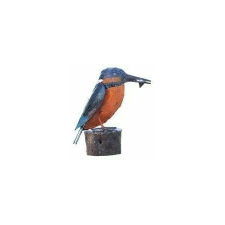 Martín pescador - Pájaro decorativo en metal reciclado Arrosoir & Persil