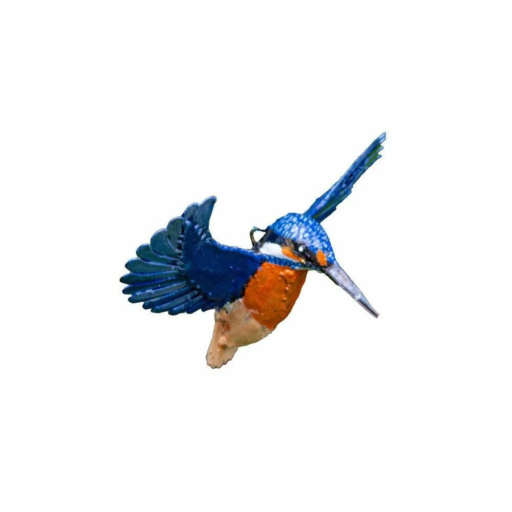 Martín pescador en vuelo - Pájaro decorativo en metal reciclado Arrosoir & Persil