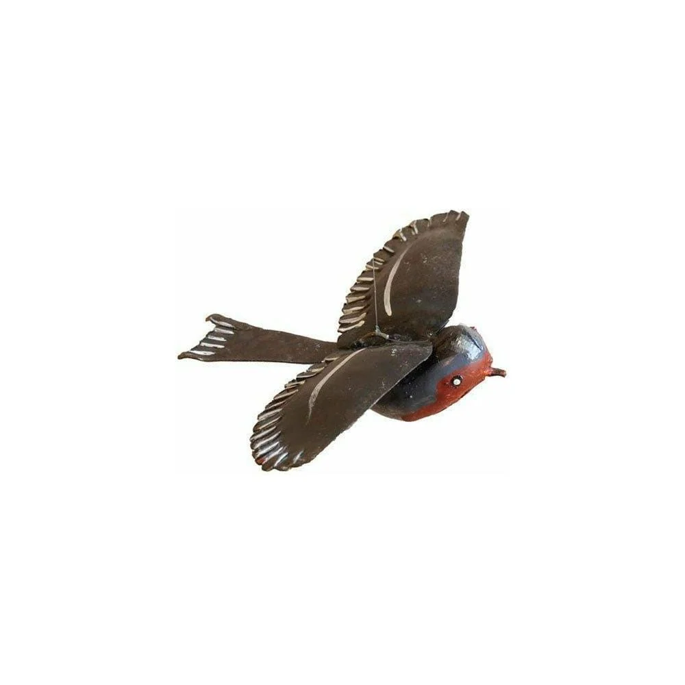 Petirrojo en vuelo - Pájaro decorativo en metal reciclado Arrosoir & Persil