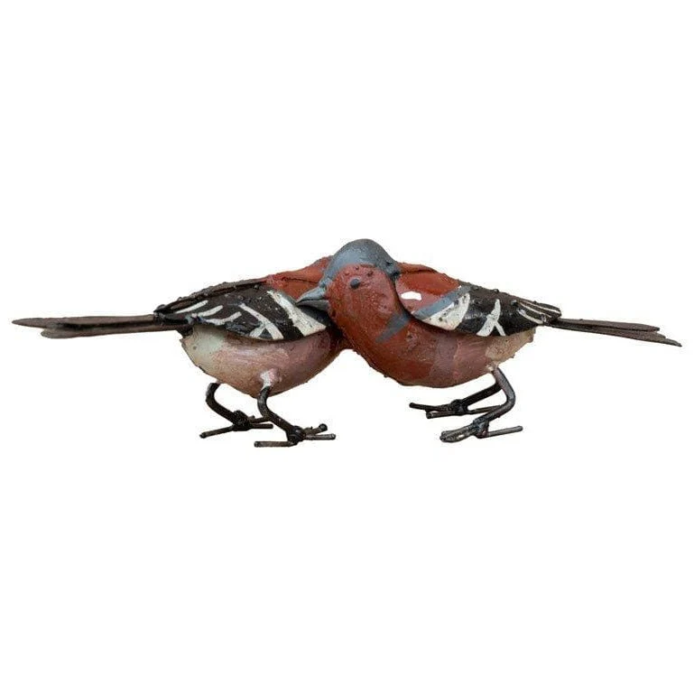 Pinzón – Pareja - Pájaro decorativo en metal reciclado Arrosoir & Persil