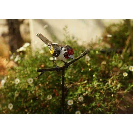 Tutor Jilguero elegante - Pájaro decorativo en metal reciclado Arrosoir & Persil