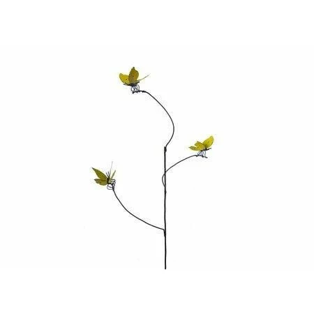 Tutor 3 Mariposas amarillas - Pájaro decorativo en metal reciclado Arrosoir & Persil