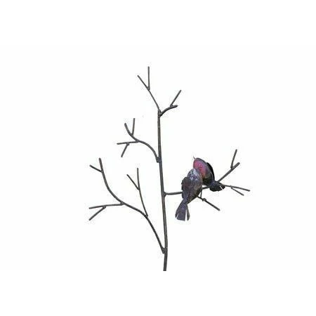 Tutor Petirrojos / 2 pájaros en rama - Pájaro decorativo en metal reciclado Arrosoir & Persil